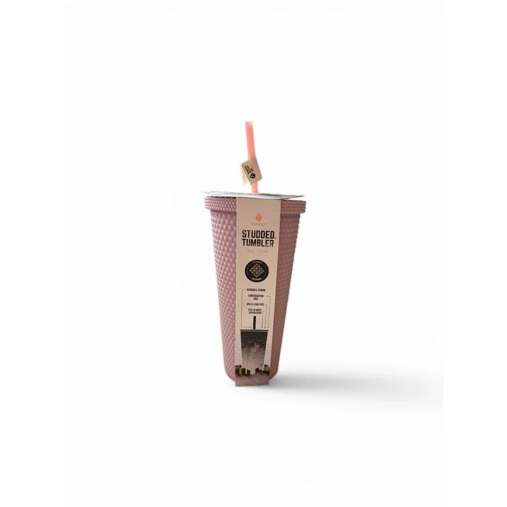 Manna Studded‎ Tumbler 24oz pale pink
